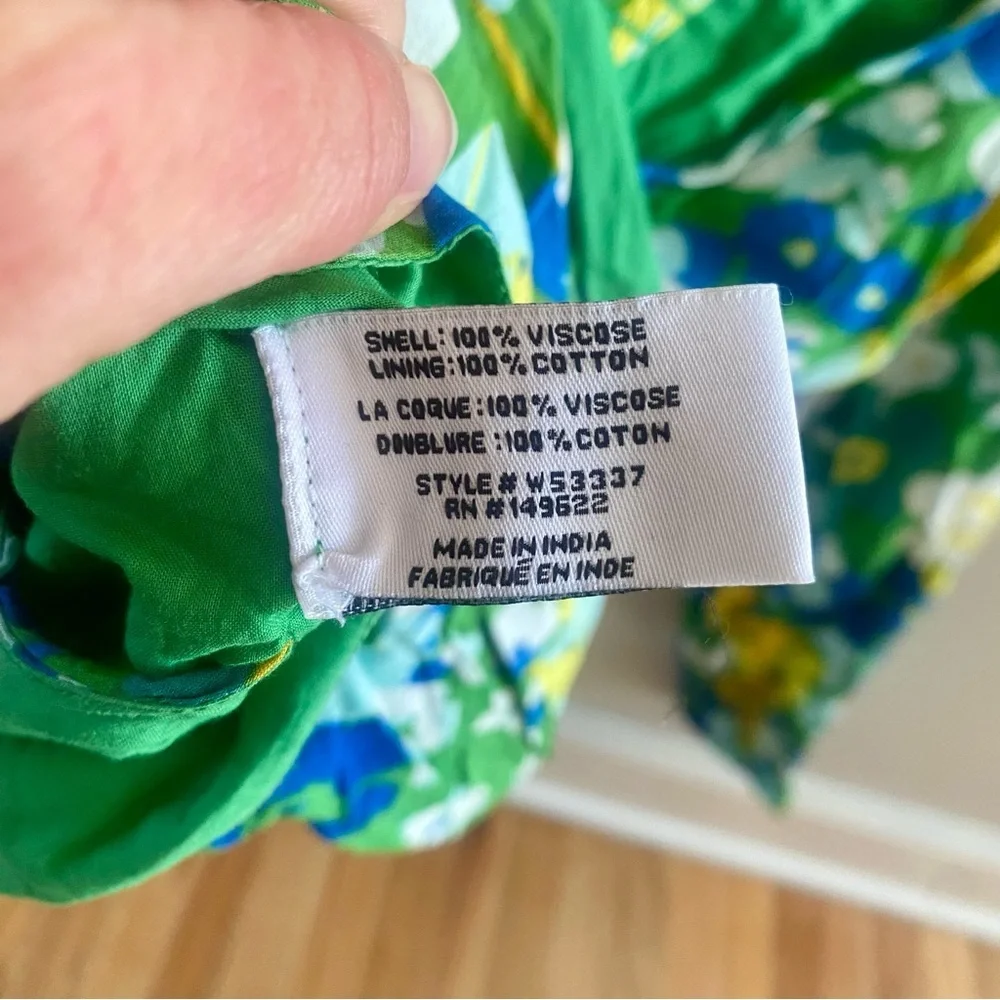 Walter Baker Green Disco Floral Kimora Crop Top Off Shoulder Smocked Size Medium - Picture 4 of 5